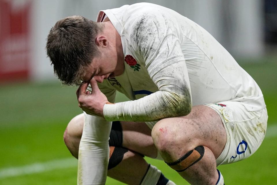 Gutted: Tommy Freeman’s late try was not enough for England to overcome France (AP)