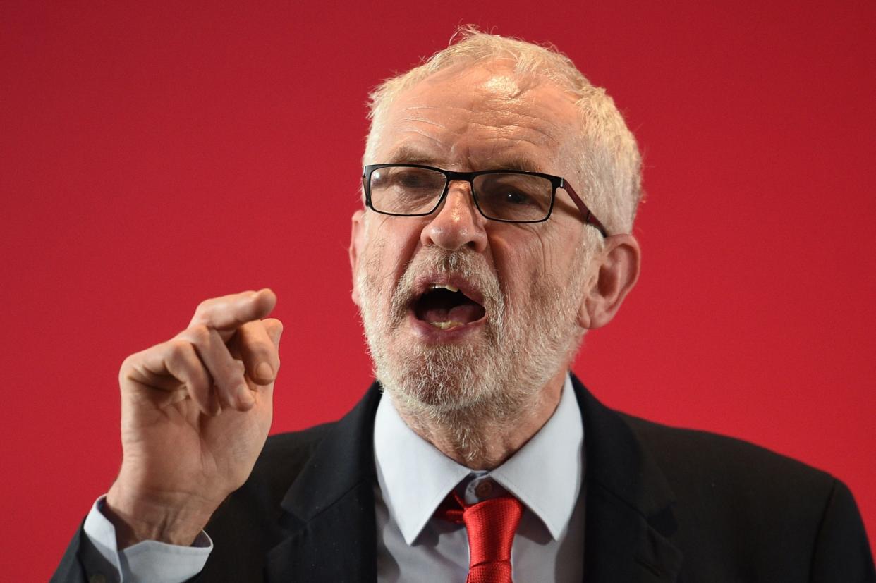 Jeremy Corbyn takes part in a general election campaign event in Blackpool: AFP via Getty Images