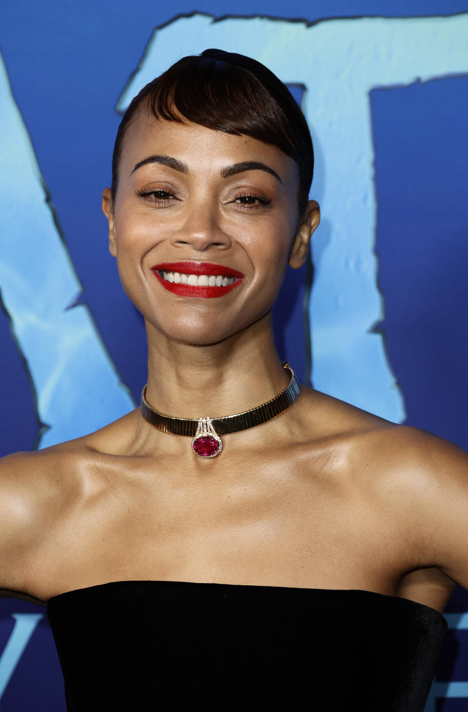 Zoe Saldana at the premiere of "Avatar 2: Way of Water"