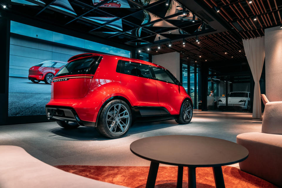 porsche vision renndienst concept rear view porsche studio singapore guoco midtown