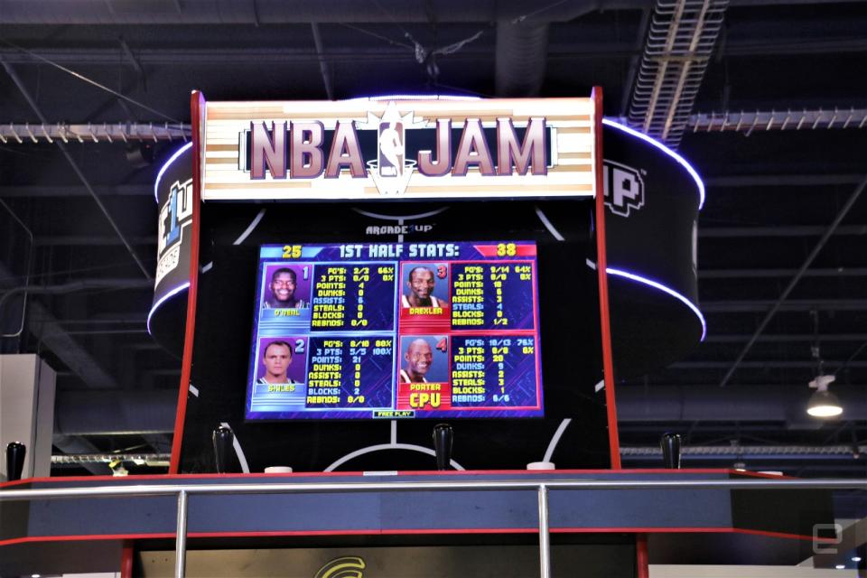 Giant NBA Jam arcade game at CES 2020