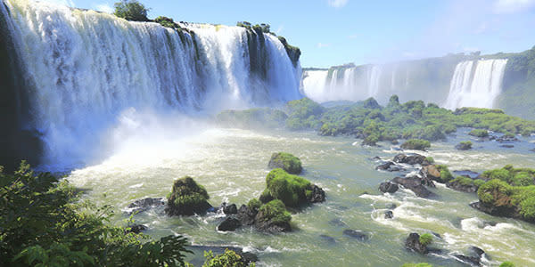<b>Witness the power of Iguazu Falls </b> Situated on the border with Argentina, Iguazu Falls is an incredible sight. Though the majority of the water cascades down on the other side of the border, it’s actually from the Brazilian side that you can witness the immensity of the falls. The walkway on the Brazilian side also provides some of the most breathtaking photo ops.