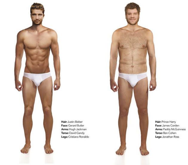The 'perfect man' according to men (right) and women (left).