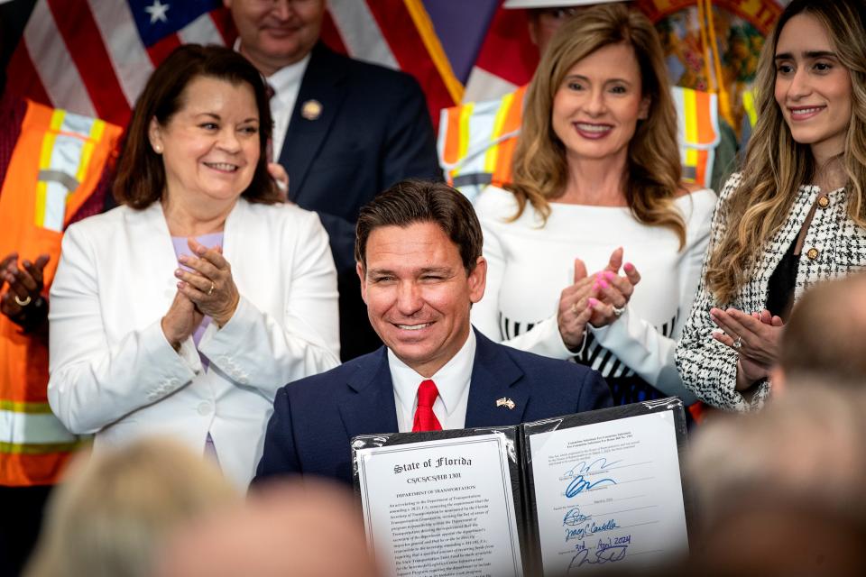 DeSantis signed HB 1301 on Wednesday. Among other things, the bill gives the governor full control over appointing the Secretary of Transportation and requires that local governments conduct traffic studies on adverse impacts before repurposing existing traffic lanes.