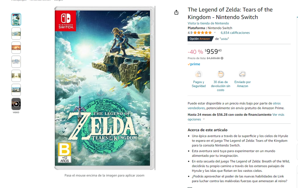 Aprovecha y llévate Zelda: Tears of the Kingdom a un súper precio