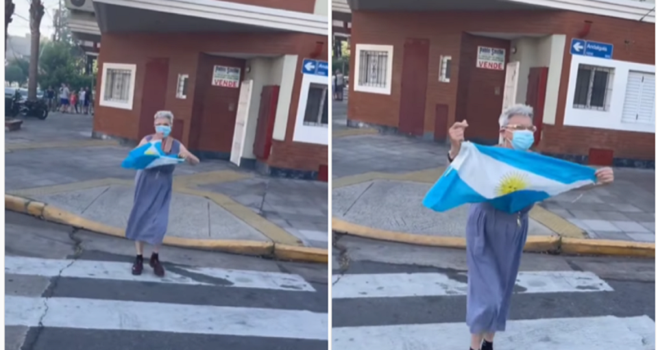 La abuela feliz se convierte en talismán para los hinchas de la selección argentina
