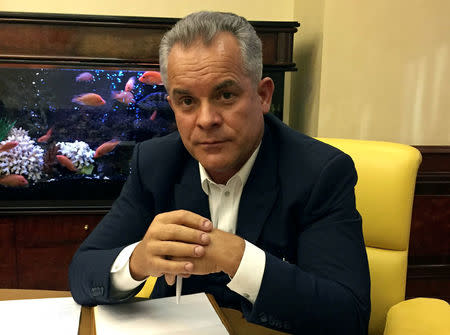 Moldova's media tycoon Vlad Plahotniuc attends an interview with Reuters at his office in Chisinau, Moldova, November 7, 2016. Picture taken November 7, 2016. To match story REUTERS/Matthias Williams