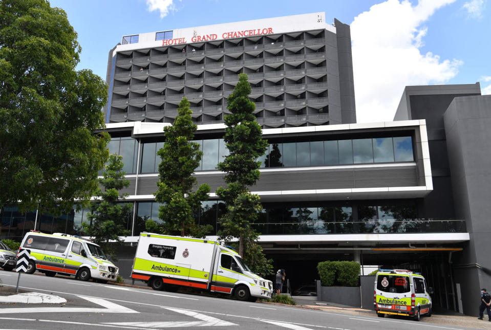 Health authorities in NSW and Victoria are asking anyone who was at the Hotel Grand Chancellor on or after December 30 to get tested for Covid and quarantine for 14 days. Source: AAP