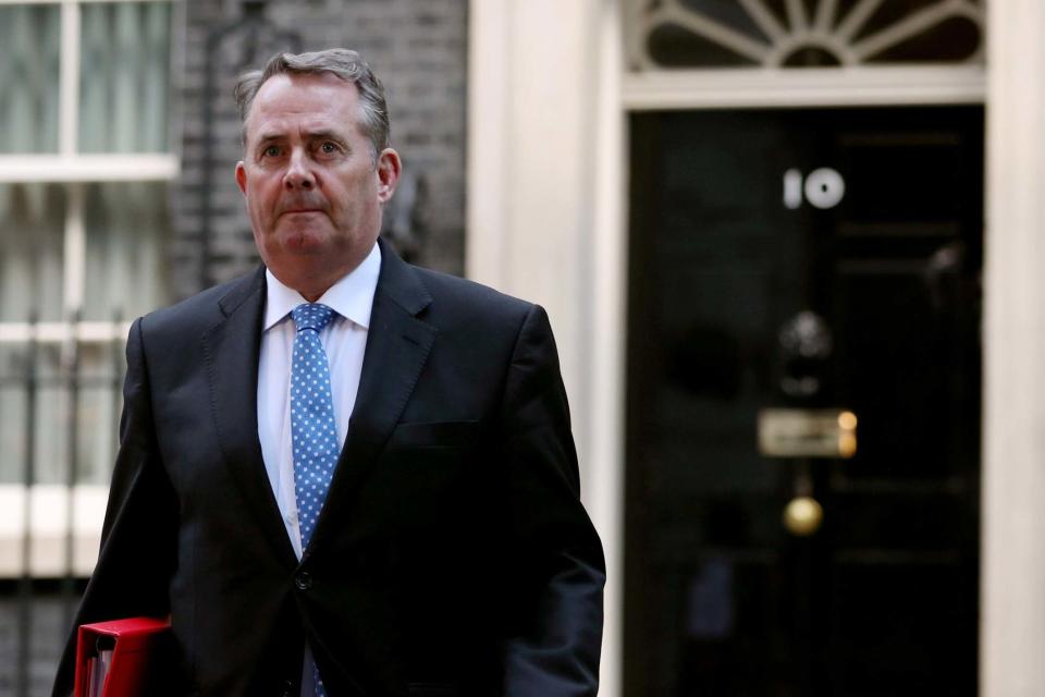 Liam Fox outside Downing Street (REUTERS)