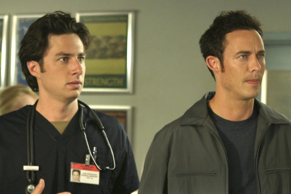 <div><p>"Zach Braff and Tom Cavanagh were so convincing as brothers!"</p><p>—<a href="https://www.buzzfeed.com/beafowlkes" rel="nofollow noopener" target="_blank" data-ylk="slk:beafowlkes;elm:context_link;itc:0;sec:content-canvas" class="link ">beafowlkes</a></p></div><span> NBC / Everett Collection</span>