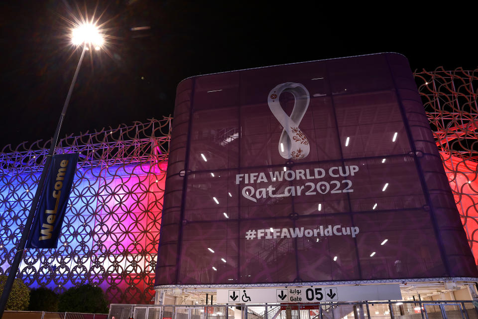 DOHA, QATAR - NOVEMBER 21: General view from outside the stadium during the FIFA World Cup Qatar 2022 Group B match between USA and Wales at Ahmad Bin Ali Stadium on November 21, 2022 in Doha, Qatar.  (Photo by Tim Nwachukwu/Getty Images)