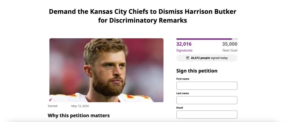 Harrison Butker Change.org Petition