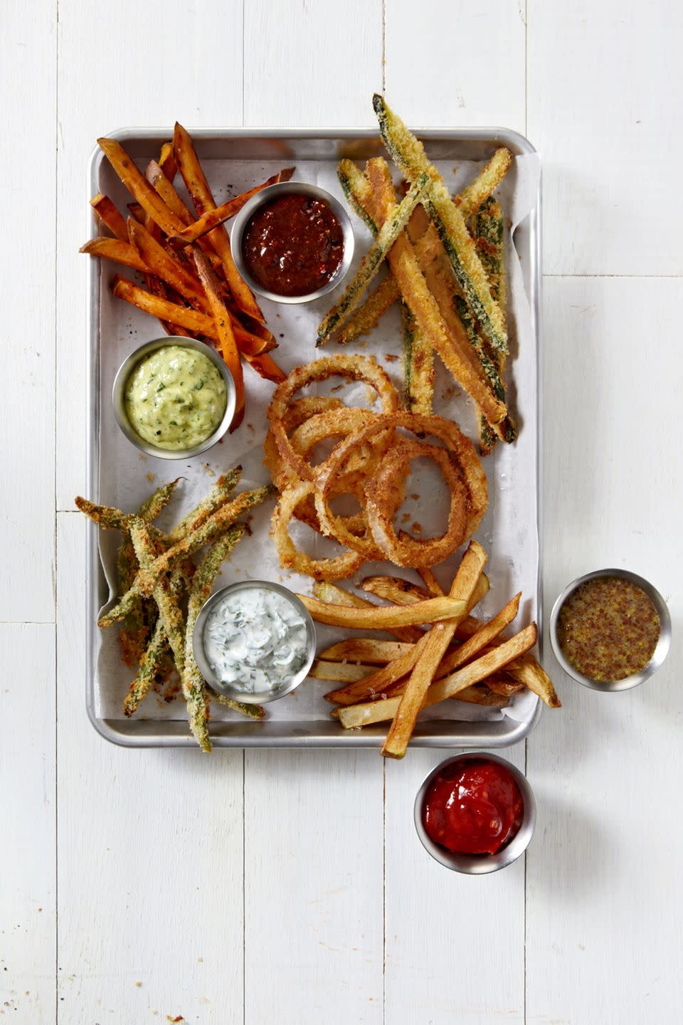 <p>Though fries made from their white-potato cousins may be more common, we think these 20-minute sweet-potato fries are far superior. But you should decide for yourself. </p><p><strong><a href="https://www.countryliving.com/food-drinks/recipes/a35837/sweet-potato-fries/" rel="nofollow noopener" target="_blank" data-ylk="slk:Get the recipe for Sweet Potato Fries;elm:context_link;itc:0;sec:content-canvas" class="link ">Get the recipe for Sweet Potato Fries</a>.</strong></p>