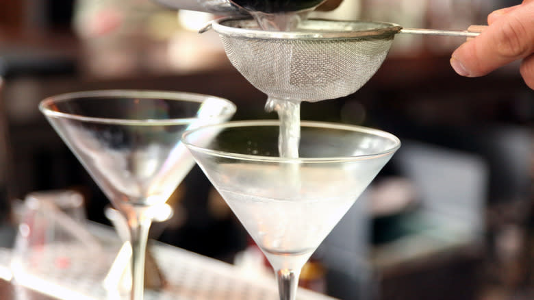 pouring martinis