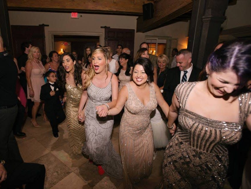 bridesmaid dancing