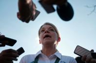 The Chef de Mission for Australia at the 2016 Rio Olympic Games, Kitty Chiller, speaks to the press after deciding not to move into the Olympic Village on its opening day on July 24, 2016