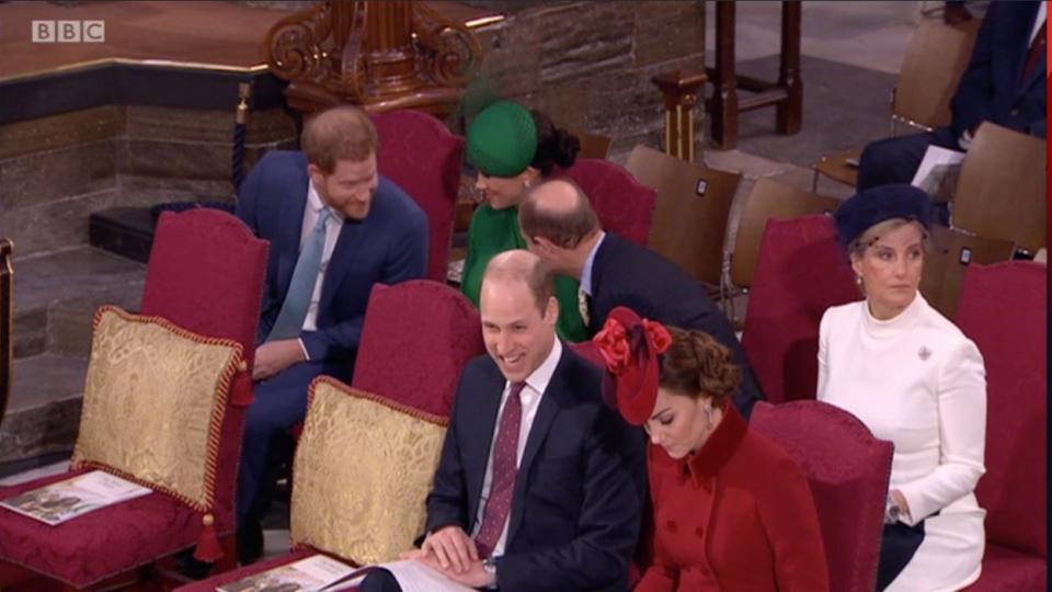 harry, meghan and william, kate commonwealth service