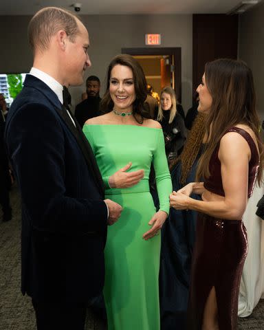<p>Samir Hussein/WireImage</p> Prince William, Kate Middleton and Ellie Goulding at The Earthshot Prize 2022 in Boston on December 2, 2022.