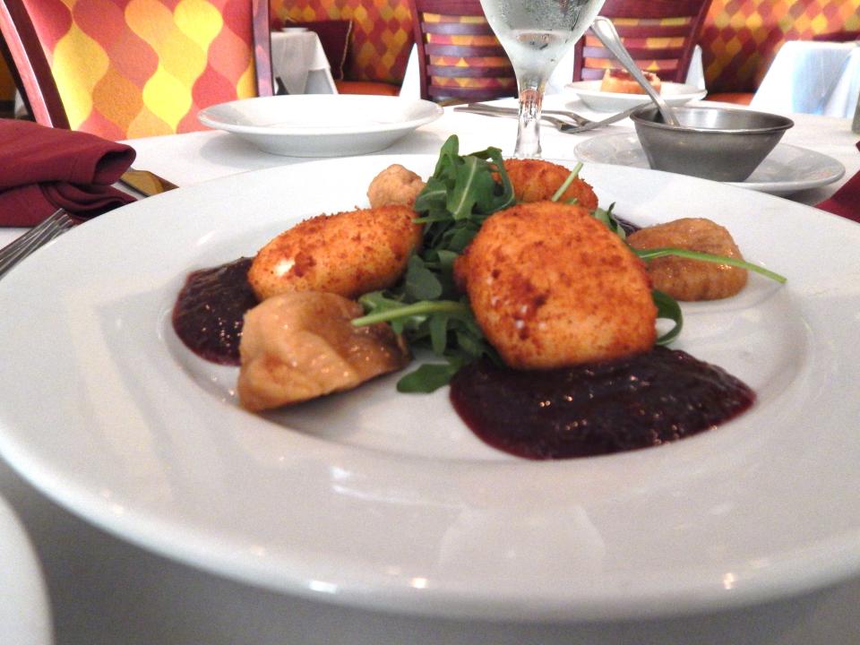 An order of pan-fried goat cheese in a fig and port-wine reduction from Figs Grille