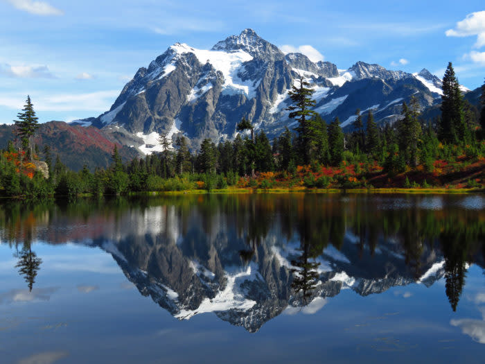 mount shuksan and picture lake, north cascades, washington