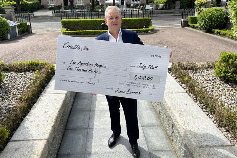The Ayrshire Hospice will benefit to the tune of £1,000