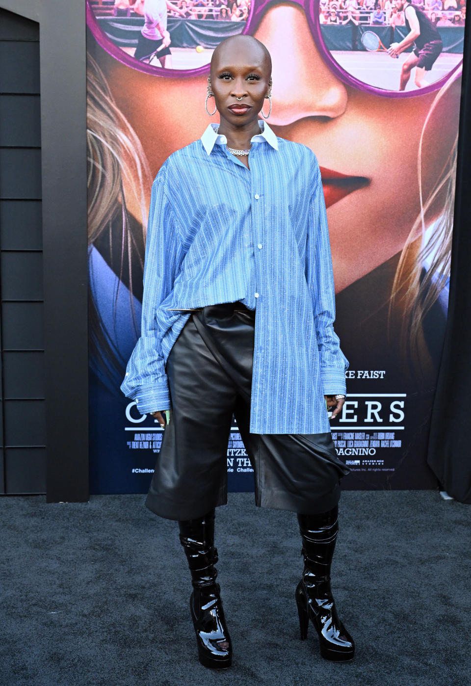 Cynthia Erivo, platform boots, patent leather, patent leather boots, platform shoes, red carpet