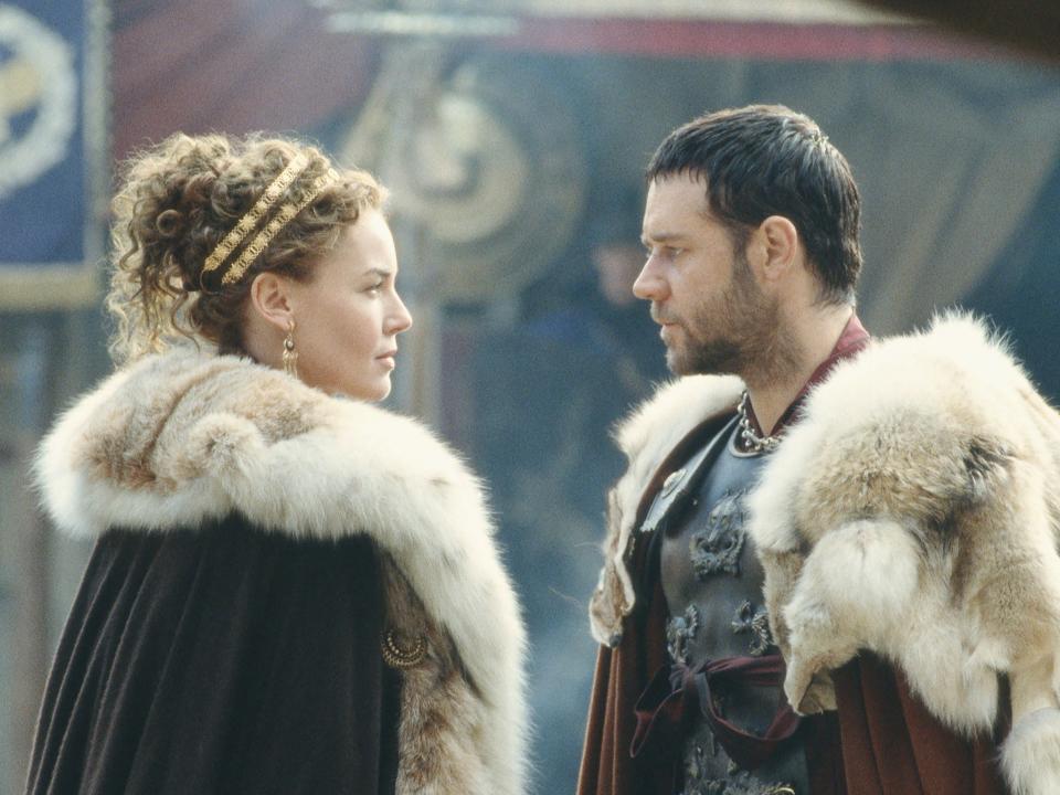 Nielsen and Russell Crowe in Ridley Scott’s ‘Gladiator' (Shutterstock)