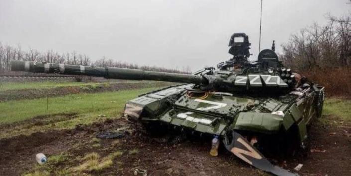 Destroyed Russian tank