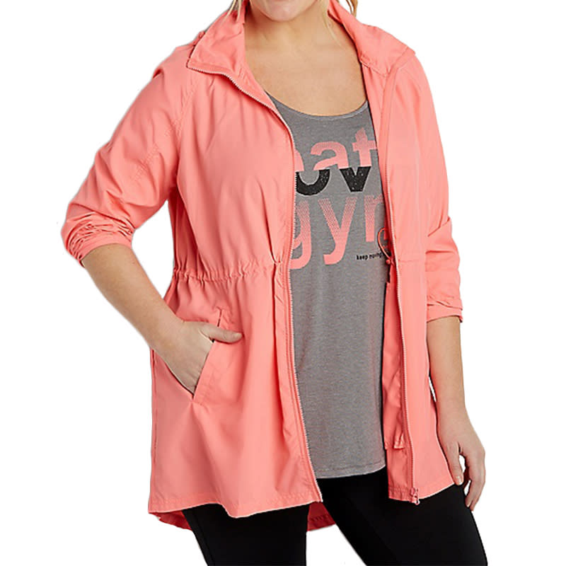 <h2>Maurices</h2> <p><a rel="nofollow noopener" href="http://www.maurices.com/product/plus-size-windbreaker-anorak-jacket/31009C2#color/C7154" target="_blank" data-ylk="slk:Maurices Plus Size Windbreaker Anorak Jacket;elm:context_link;itc:0;sec:content-canvas" class="link ">Maurices Plus Size Windbreaker Anorak Jacket</a>, $44</p>