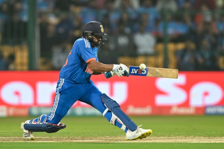 Rohit Sharma was in the mood as India recovered from a dreadful start to pose an imposing total (R.Satish BABU)