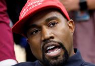 FILE PHOTO: Rapper Kanye West speaks during meeting with U.S. President Trump at the White House in Washington