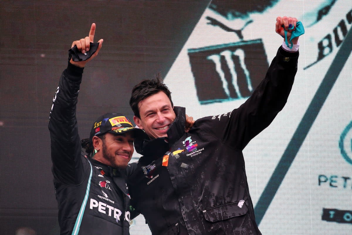 Lewis Hamilton (left) has backed up claims from Mercedes boss Toto Wolff that he could race in Formula One for another five years. (PA Wire) (PA Archive)