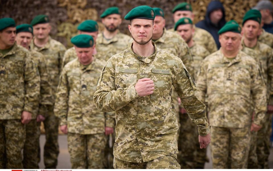 President of Ukraine Volodymyr Zelensky participate in the events on the Day of the Border Guard of Ukraine on April 30, 2023 - APAImages/Shutterstock/Shutterstock