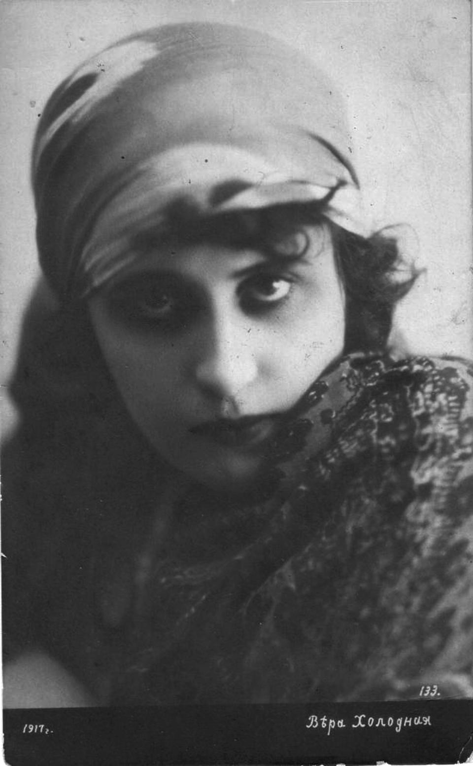 Vera Kholodnaya, Russian silent film actress, 1916.