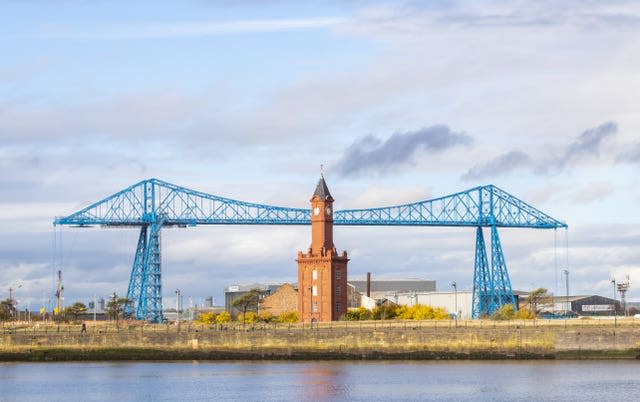 Tees Transporter Bridge, often referred to as the Middlesbrough Transporter Bridge (Danny Lawson/PA)