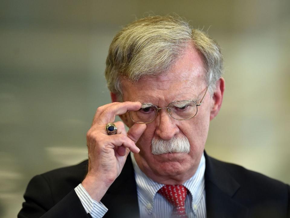 Former US National Security Advisor John Bolton in Minsk, Belarus on August 29, 2019.