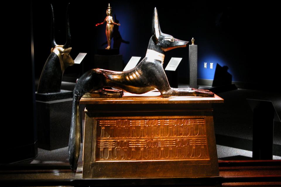 A reproduction of King Tut's Anubus Shrine that is part of an upcoming exhbit, Tutankhamun: Return of the King Exhibition, at IMAG in Fort Myers.