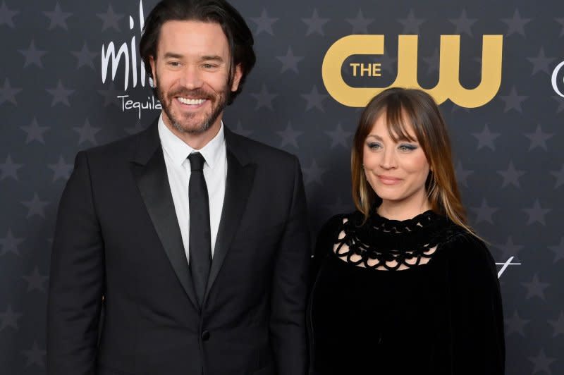 Tom Pelphrey and Kaley Cuoco attend the Critics' Choice Awards at the Fairmont Century Plaza in 2023. File Photo by Jim Ruymen/UPI