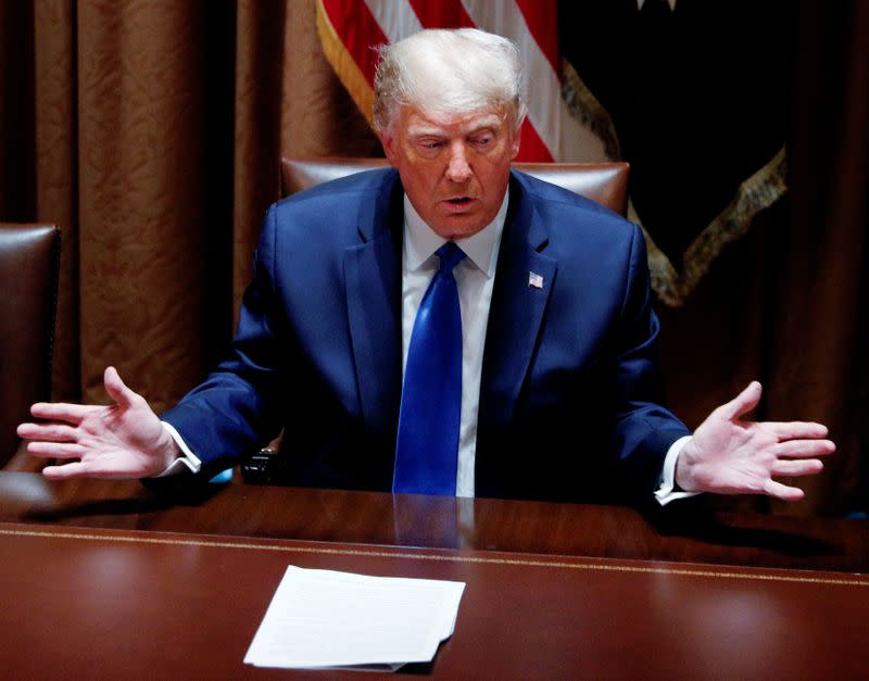 U.S. President Trump hosts discussion with state attorneys general at the White House in Washington