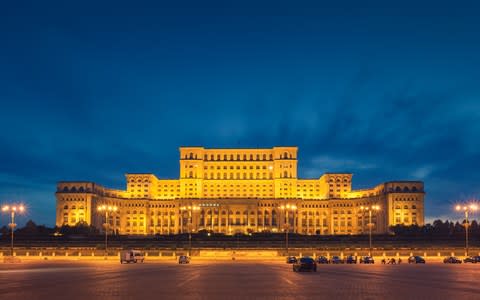 The colossal parliament building in Bucharest - Credit: Getty