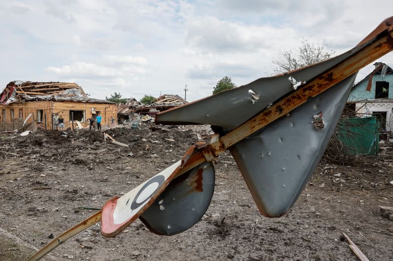 Aftermath of a Russian missile strike in Pokrovsk