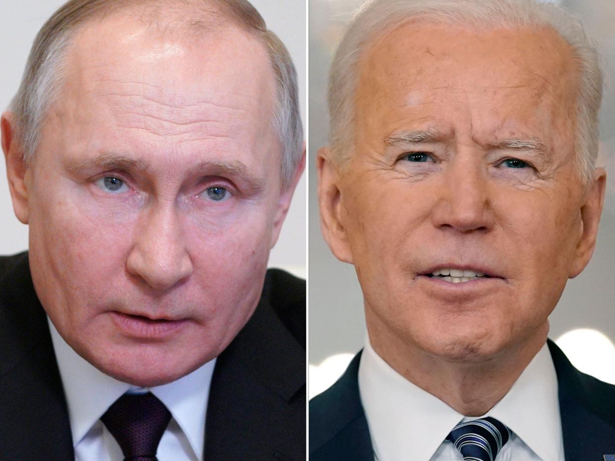 Russian President Vladimir Putin (left) and U.S. President Joe Biden