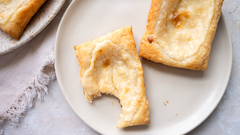 cream cheese danish with bite taken out