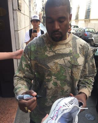 Kanye West Autographed His Rare Louis Vuitton Collab for a Fan – Footwear  News