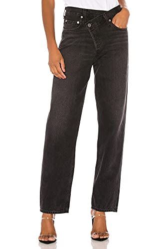 Baggy Cross-Over Asymmetric High Waist Boyfriend Jean