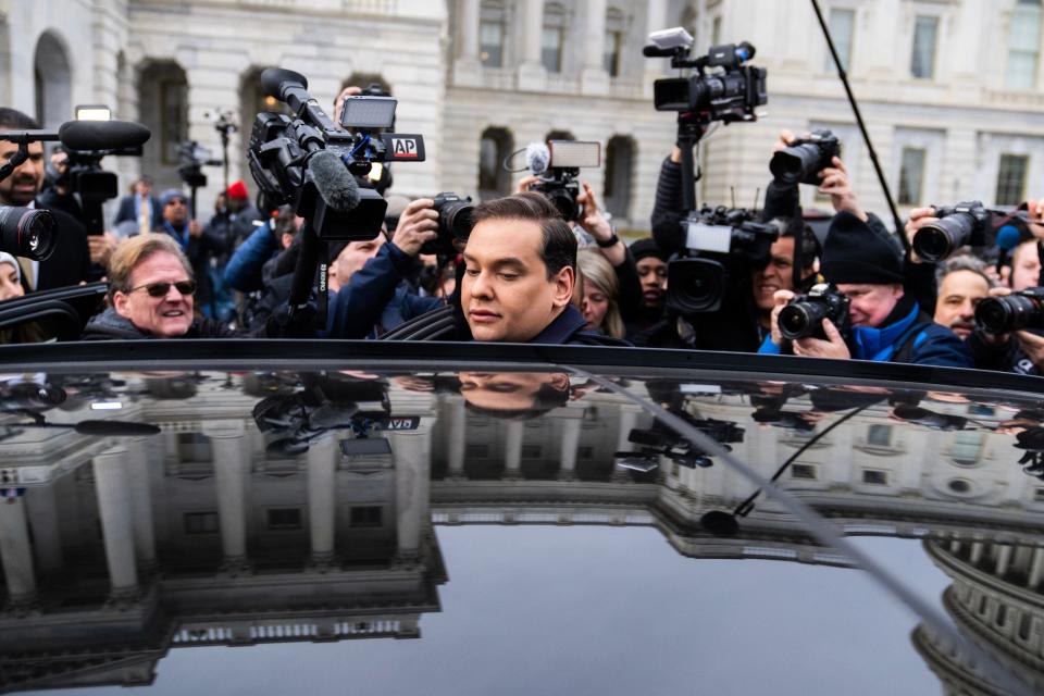 George Santos leaves the Capitol