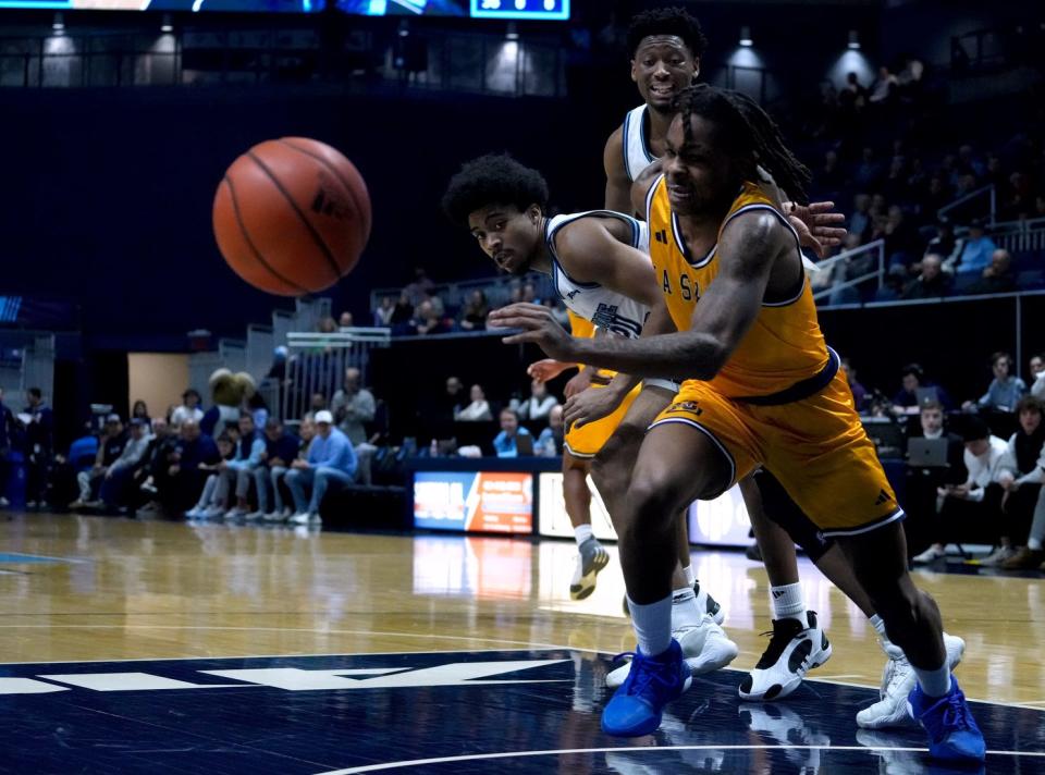 La Salle's Khalil Brantley, shown in a late-January game at URI, led the Explorers with 22 points in Sunday's win in Philadelphia.