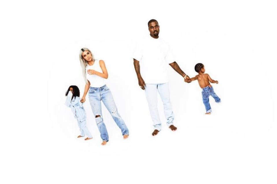 Kim Kardashian West, Kanye West and their children North and Saint