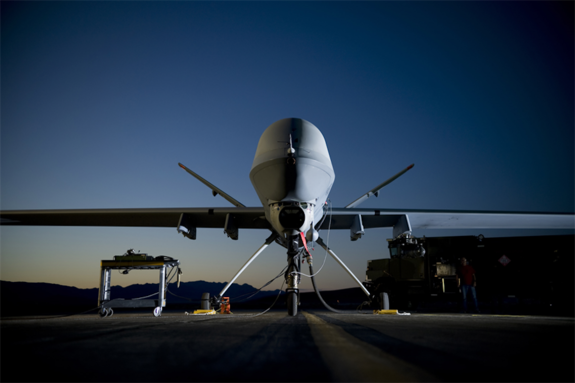 An MQ-9 Reaper drone at Creech Air Force Base in Nevada.