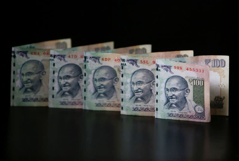 FILE PHOTO: Indian Rupee notes are seen in this picture illustration taken in Mumbai